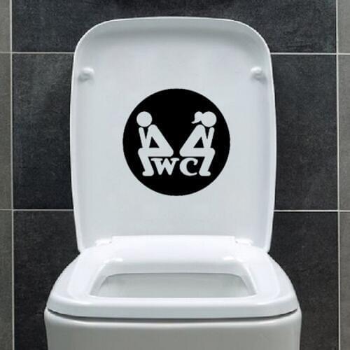 KUCADA Men and women Art Creative WC Toilet Sticker Bathroom Vinyl Home Decoration DIY Wall Sticker WP2488