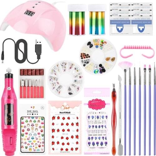 Nail Lamp Acrylic Gel Poly Nail Gel Kit Nail Extension Nail Gel UV Polish Enhancement Manicure Set Nail Art Tools