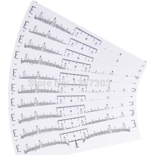New 50pcs Eyebrow Ruler Sticker Grooming Stencil Shaper Ruler Measure Tool Eye Brow Drawing Guide Card Brow Template DIY Make up