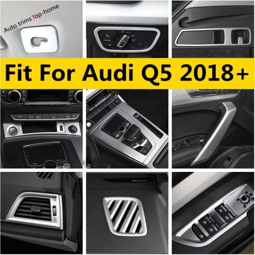 ABS Matte Interior Kit For Audi Q5 2018 - 2021 Lift Button / Head Lamps / Gearbox / Air AC / Dashboard Cover Trim Accessories