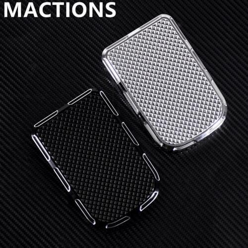 Motorcycle Large Brake Pedal Pad Cover Black/Chrome Aluminum For Harley Softail '86-later Touring Fat Boy Road King Street Glide