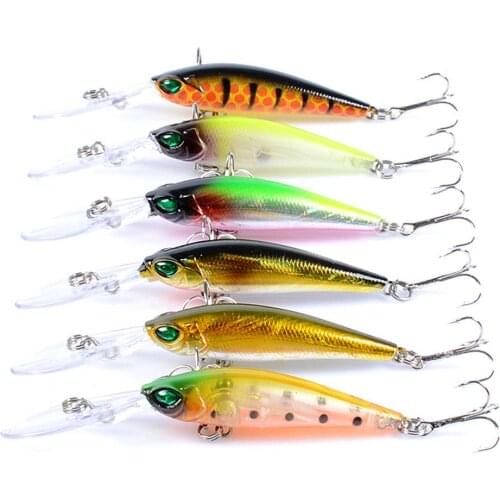 Outdoor Abs Fishing Bait 9.4cm/6.2g Floating Minnow Bionic Lure Hard Bait Fishing Tackle 6 Colors Fishing Accessories Parts