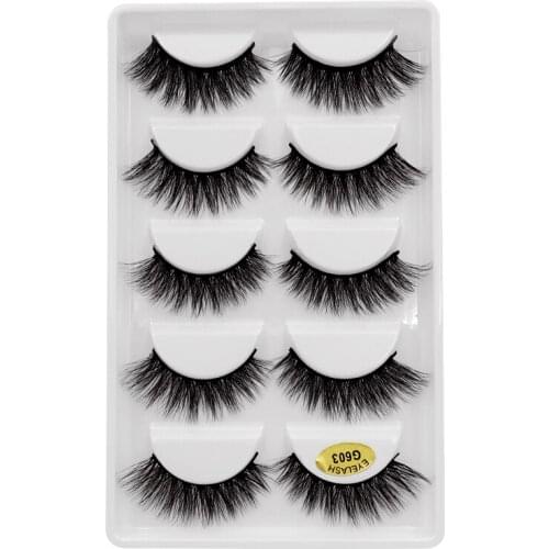 YSDO 5 pairs mink lashes hand made 3d soft mink eyelash strip volume lashes faux cils makeup false eye lashes fake 3d lashes 603