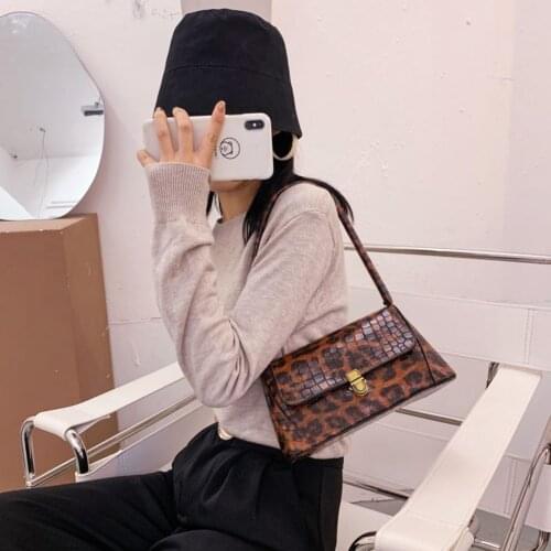 Popular Simple Female Daily Bag Fashion Animal Pattern Women Handbag PU Leather Shoulder Female Underarm Purse