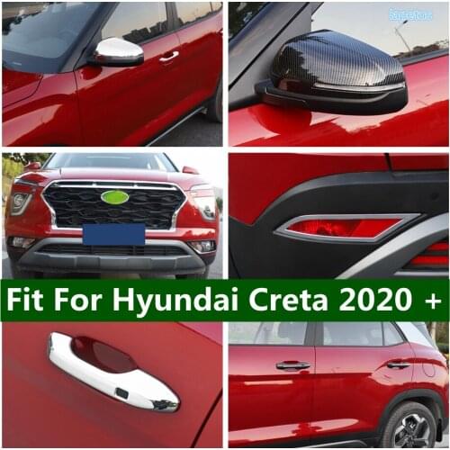 Front Bumper Foglight / Rear Reflector Fog Lamp / Door Handle / Rearview Mirror Cover Sticker ABS For Hyundai Creta 2020 2021