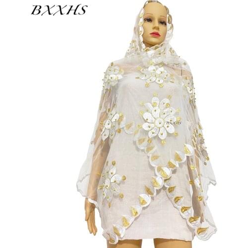 Ramadan African Dubai Small Size Hijab Scarf Muslim Fashion Abaya Pray Emroider Ring Diamond Head Wrap Shawl for Women BX-022