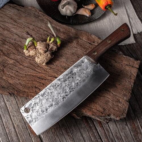 Hand Forged Kitchen Knife Razor Sharp Meat Vegetable Cleaver Knife Stainless Steel Chefs Slicing Chopping Cooking Knives