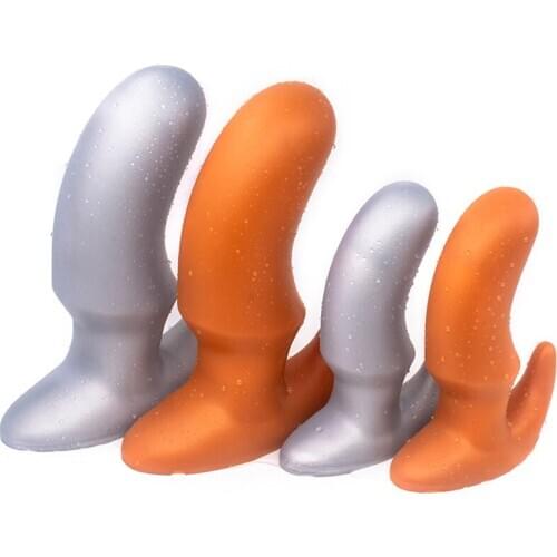 Silver Soft Egg Butt Plug Big Anal Plug For Men Super Big Anal Plug Gay Horse Dildo Female Women Anus Dilator Stimulator Sexshop