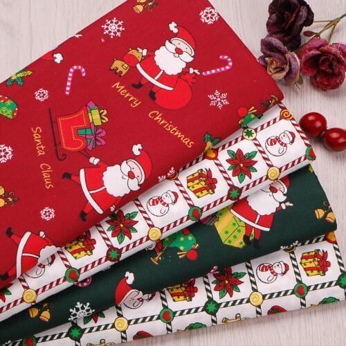 Cute Santa Claus gift Twill Cotton Fabric,DIY Sewing Patchwork Quilting Fat Quarters Tecido Cloth For Baby Dress Sheets Textiles