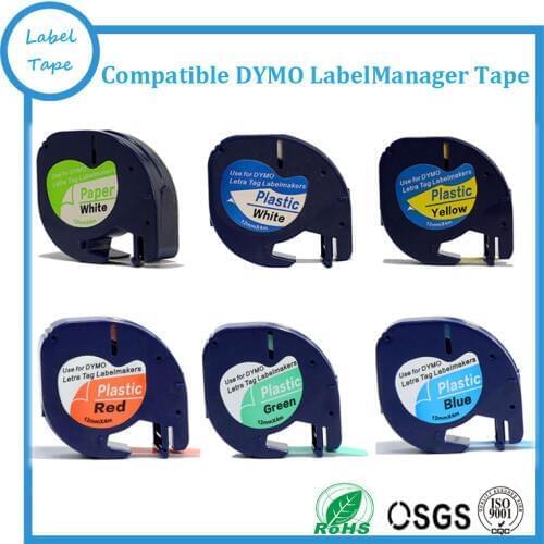 Mix all colors 6PK compatible DYMO LetraTAG tape 91200, 91201, 91202, 91203, 91204, 91205 for your dymo printer