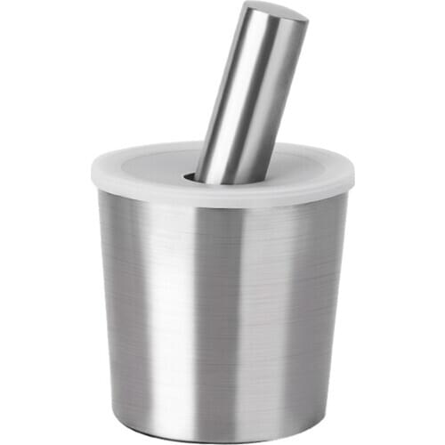 Mortar Pestle Set Stainless Steel Grinder Pills Crusher With Lid Suitable For Grinding Nuts Spices