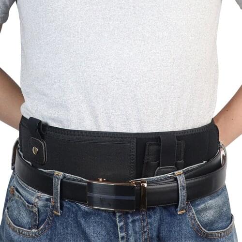 Tactical Pistol Holster Right/Left Hand Belly Band Holster Concealed Carry Military Airsoft Gun Pouch Shooting Hunting Belt