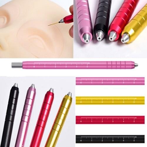 Tebori Microblading Pen Permanent Makeup Manual Eyebrow Tattoo Pen For Round Flex U Shape Blades