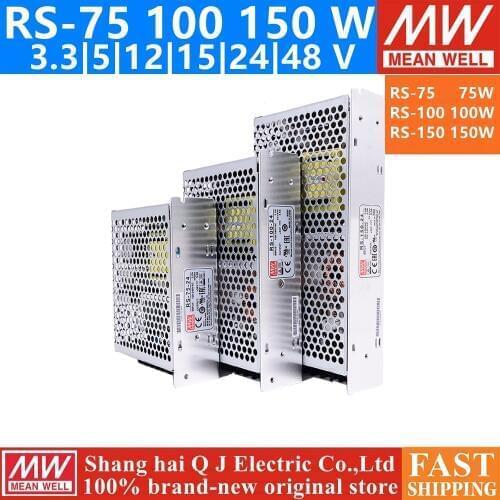 MEAN WELL RS-75 100 150 3.3V 5V 12V 15V 24V 36V 48V meanwell RS-75 3.3 5 12 15 24 36 48 V Single Output Switching Power Supply