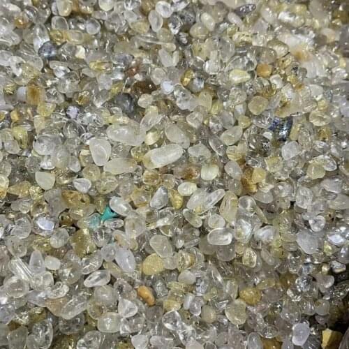 50-100g Natural Yellow Hair Crystal Rutilated Quartz Gravel Mineral Specimen home decor fengshui