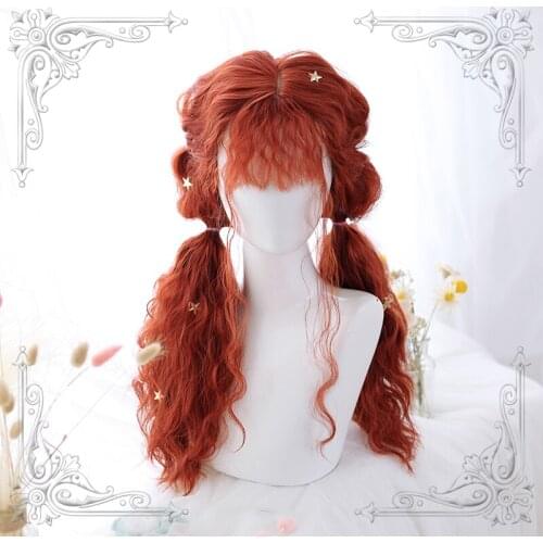 High Quality Harajuku Soft Girl Lolita Sheep Curly Fluffy Egg Roll Long Wig Masquerade Party
