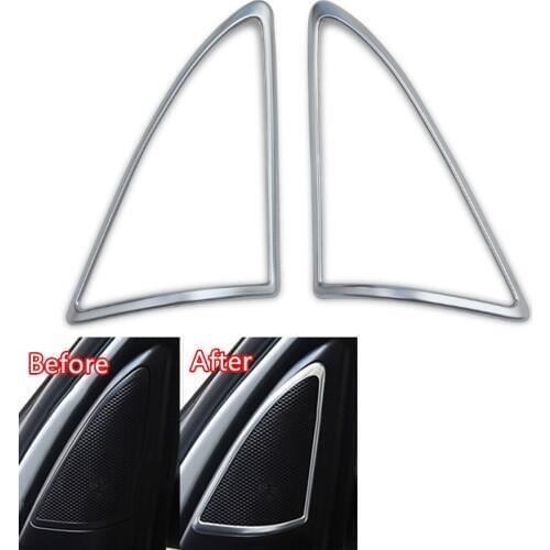 YAQUICKA 2x Car Interior Front Door Sound Audio Speaker Frame Trim Styling For Land Rover Discovery 4 LR4 2009-2016 Accessories