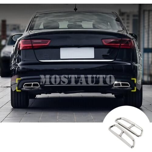 For Audi A7 S7 Rear Exhaust Muffler Tail Pipe Cover 2015-2018 2pcs Car Accessories Interior Car Decor Car Trim
