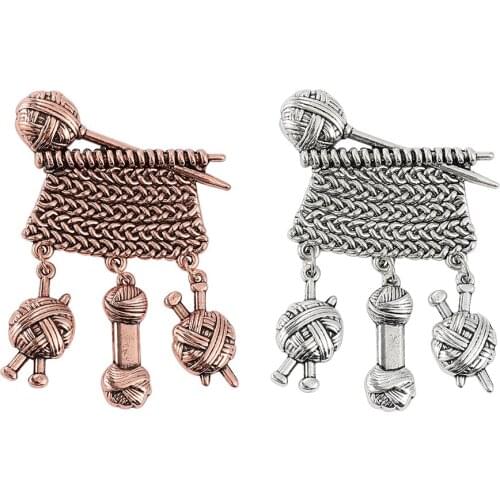 Creative Design Weaving Ball Of Yarn Brooch Cute Double Sheep Brooches for Women Kids Shirt Coat Badge Animal Enamel Pin Jewelry