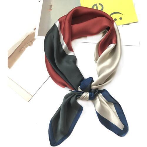 Silk scarf women spring autumn 70*70 Fashion scarves small squares Head scarf high quality for women shawl