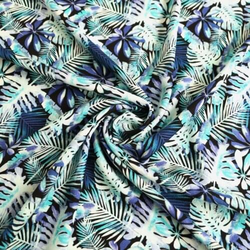 100cm*140cm Hawaii Dress Fabric Soft Viscose Crepe Rayon Material Large Leaf