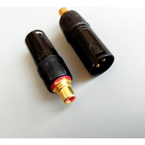 1 Pair XLR Male Female plug to RCA Female plug gold plated Conversion plug