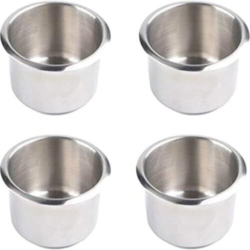 4Pcs Universal Marine Boat Cup Holder 68X55mm Steel Drop In Drink Cup Holder for Poker Table Couch