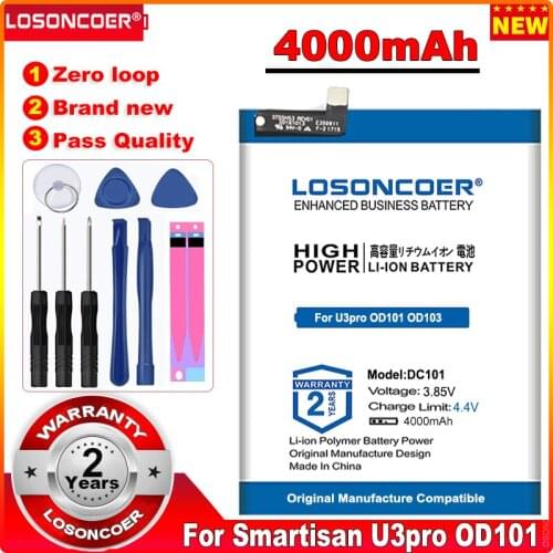 4000mAh DC101 Battery For Smartisan U3pro OD101 OD103 OD105 OS103 OS105 Smartphone Li-ion bateria Li-Polymer Batterie Battery