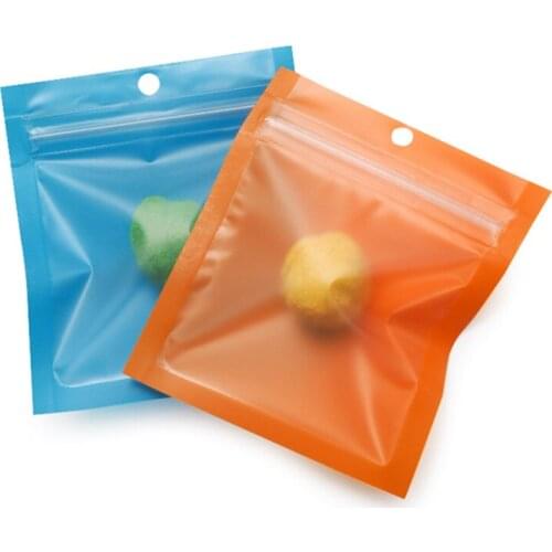 600pcs/Pack 7x8cm Mini Clear Front Plastic Bag Frosted Ziplock Bag Small Gift Powder Plastic Packaging Bags