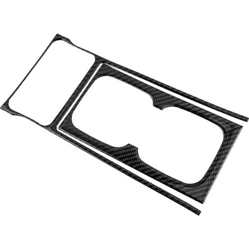 2Pcs Black Carbon Fiber Car Console Water Cup Holder Panel Trim Cover Fit For Honda Civic 8th 2006 2007 2008 2009 2010 2011