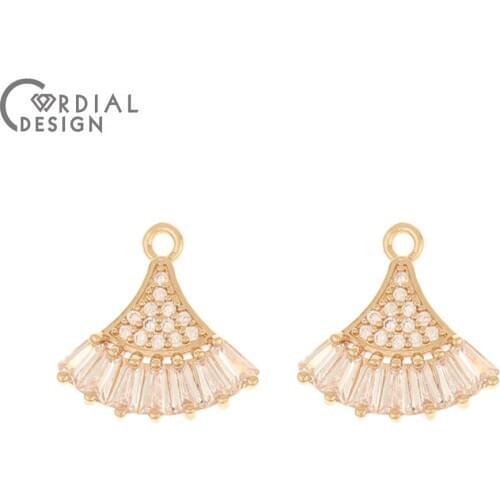 Cordial Design 40Pcs 16*16MM CZ Charms/Jewelry Findings & Components/DIY Pendant/Earring Making/Hand Made/Earrings Accessories