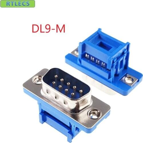 D-sub connector IDC type 9Pin Male blue insulator Rohs free shipping 200pcs by UPS