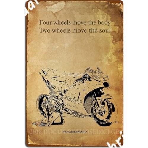 Desmosedici Motorcycle Quote Metal Sign Club Home Plaques Living Room Customize Tin Sign Posters