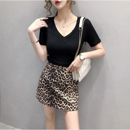 Summer Basic 5 Colors Cotton Korean Fashion T-shirts Women Casual Short Sleeve Tops Female Solid V-neck Tees Harajuku 2020