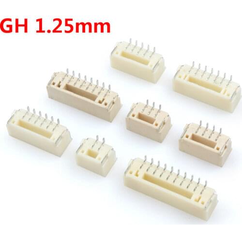 GH 1.25 2/3/4/5/6/7/8p Horizontal , Vertical Male Plug 100pcs