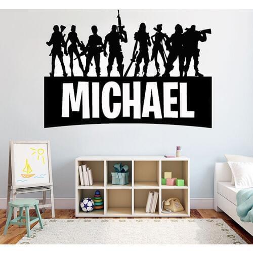 Game Gamer Personalised Name wall Decor Decal video game wall sticker Customized For Kids Bedroom Vinyl Wall Decor Mural G922