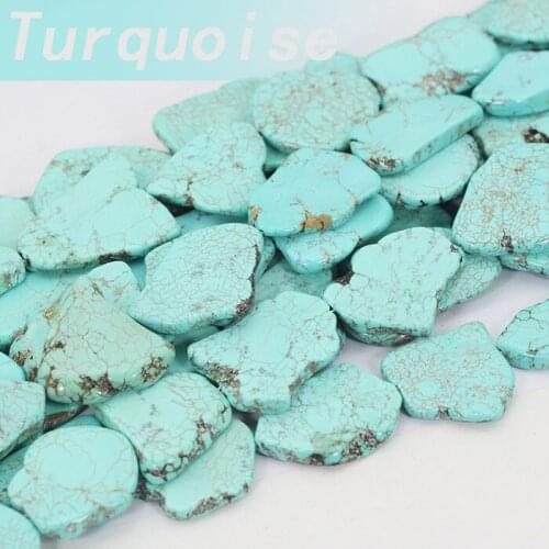 Stone Beads Strands Wholesale Blue Stone Sheet Beads Stones for DIY Necklace Jewelry Making Strand 16" 7 Colors CB008