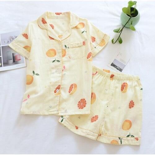 Japanese Short-sleeved Shorts Suit Womens Pajamas Sexy Comfortable Home Service New Cotton Summer Clothes For Women Two-piece