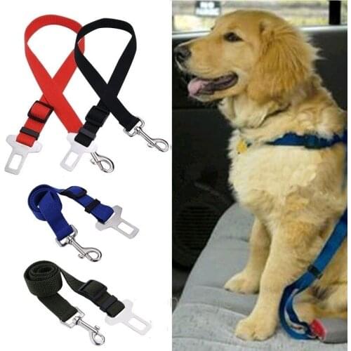 Pet Dog Cat Car Seat Belt For Accessories Goods Animals Adjustable Harness Lead Leash Small Medium Travel Clip Pet Safety Belt