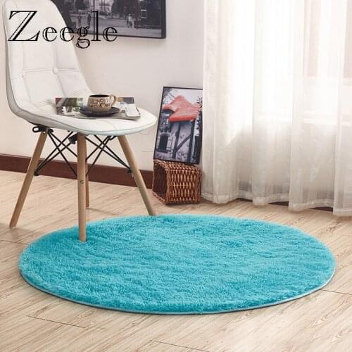 Round Carpet Nordic Style Long Plush Carpet Rug For Living Room Bedroom Modern Round Carpet Shaggy Large Size Soft Floor Mat
