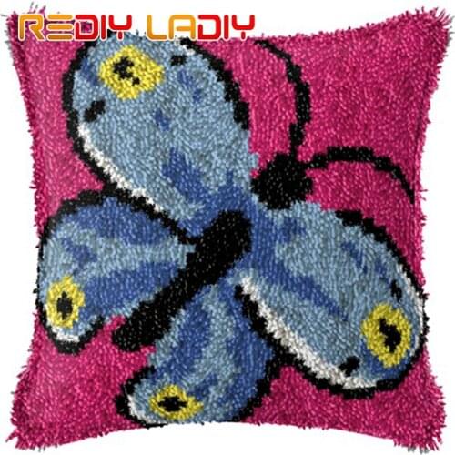 Latch Hook Kit Bears on Cloud Cushion Cover Pre-Printed Color Canvas Crocheting Art & Crafts Pillow Case Sofa Pillows Home Decor