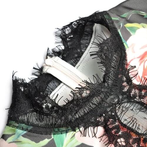 Summer Women Floral Print Boho Chiffon Long Sleeve Stand Collar Shirt Dress Ladies Casual Dresses Vestidos