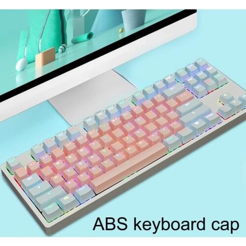 87-Key Contrast Color Backlight PBT Mechanical Keyboard Replacement Keycaps for PC Computer 2021