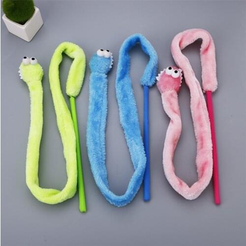Cute Cartoon Snake Cat Stick Toy Mint Sound Cat Teaser Plush Interactive Toys Mint Cat Teaser Kitten Products Funny Cat Toys