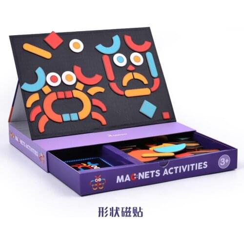 Milu childrens puzzle tile puzzle puzzle board geometric creative cartoon face change a variety of different magnetic toys