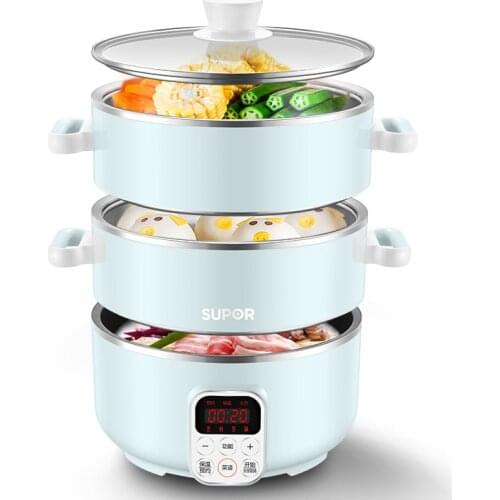SUPOR 220V 3 Layers Multifunctional Electric Steaming Cooker 11L Electric Steam Cooker Hot Pot Food Warmer Hot Pot Electric