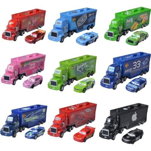 Disney Pixar Cars 3 Lightning McQueen The King Mack Uncle Truck 1:55 Diecast Metal Alloy Model Toy For Boy Birthday Gift