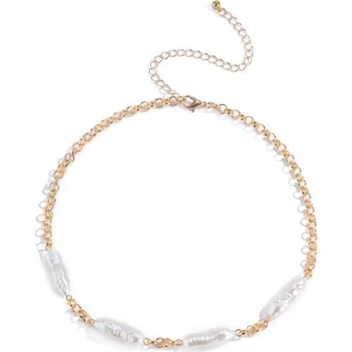 2021 Trendy Irregular Pearl Necklace Alloy Necklace Choker Necklace for Women Accessories Fashion Jewellery