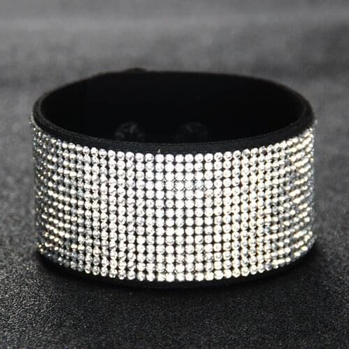 Fashion Jewelry High Quality Handmade Sparkling Crystal Rhinestone Double-Safety-Clasp Irregular Bracelets For Women