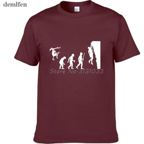 New Evolution Of Man And Rock Climbings Funny T-shirt Mens Casual Cotton T Shirt Summer Fashion Hip Hop Tees Tops
